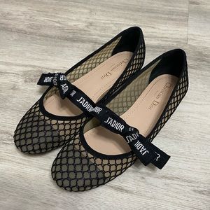 Christian Dior Mesh Mary Jane Flats 38